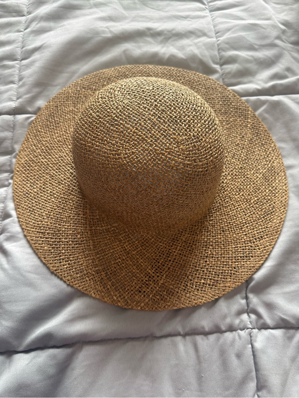Wide-Brim Straw Sun Hat in Natural Tan